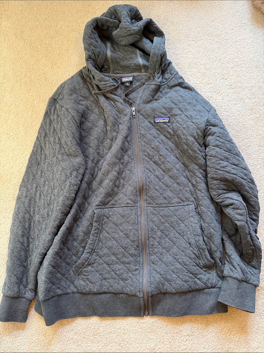 Patagonia Kids Quilted Hooded Puffer Jacket - Heather Gray